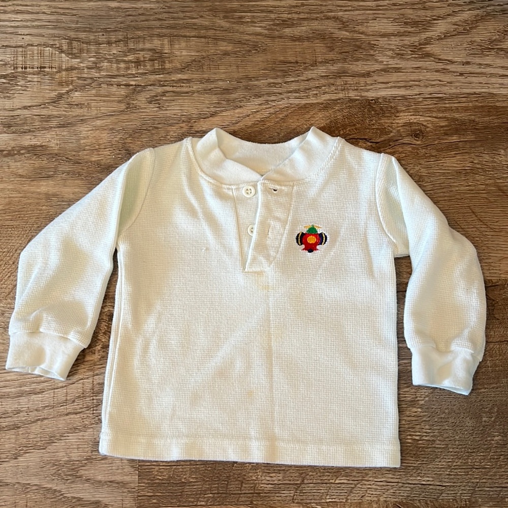 🔥Bundle🛒 3 for $10, Boys Cream Pull Over Long Sleeve Shirt